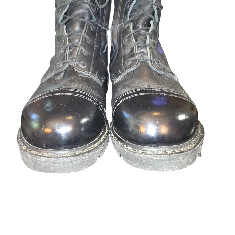 Rocky Military Jump Boots Mens 12 Black Leather Paraboot 10